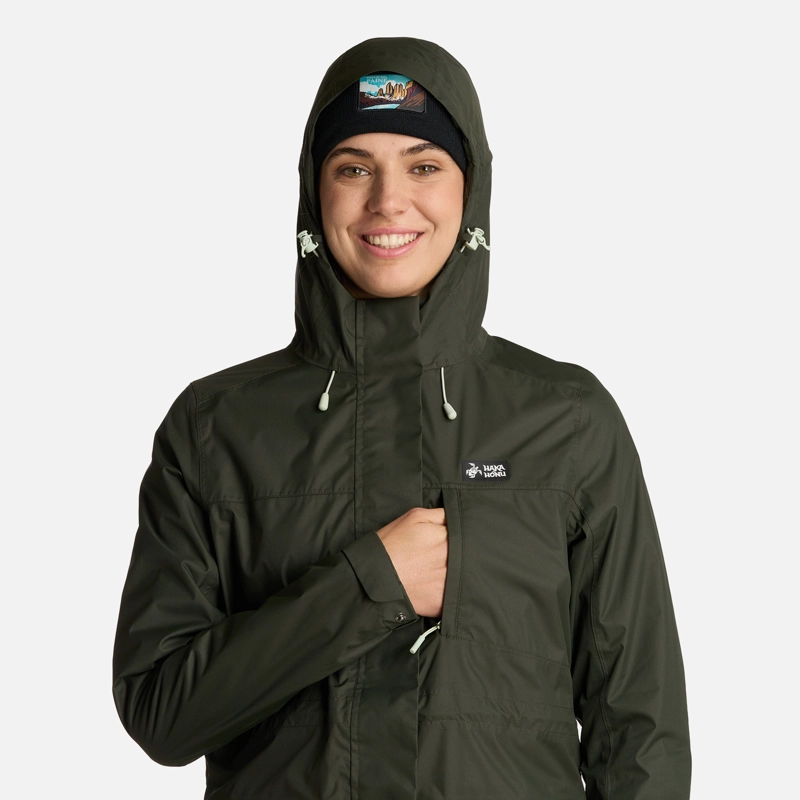 CHAQUETA MUJER HAKA HONU VERDE MILITAR KAUAI - 4