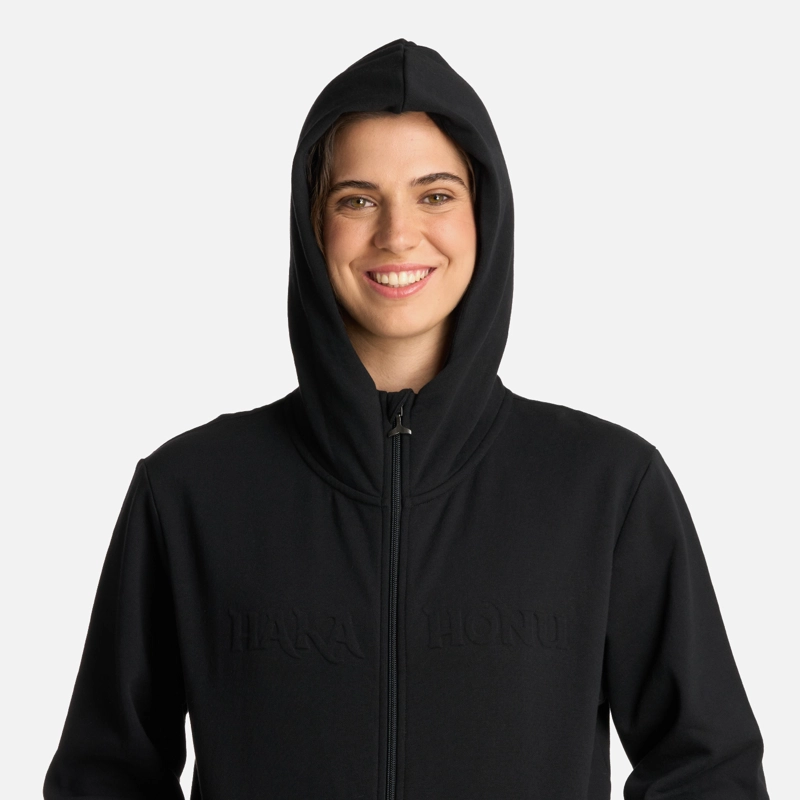 POLERÓN ALGODÓN MUJER HAKA HONU NEGRO MOTOMAMI FULL ZIP - 4