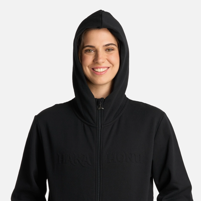 POLERÓN ALGODÓN MUJER HAKA HONU NEGRO MOTOMAMI FULL ZIP - 4