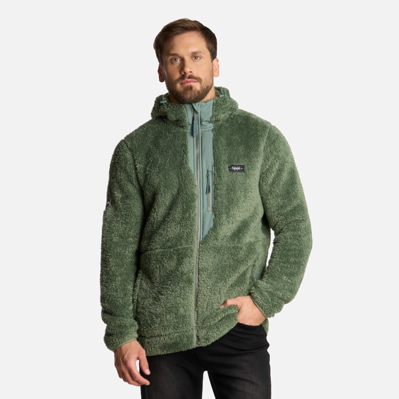 POLAR HOMBRE BEAR SHAGGY-PRO HOODY JACKET JADE OSCURO LIPPI - 1