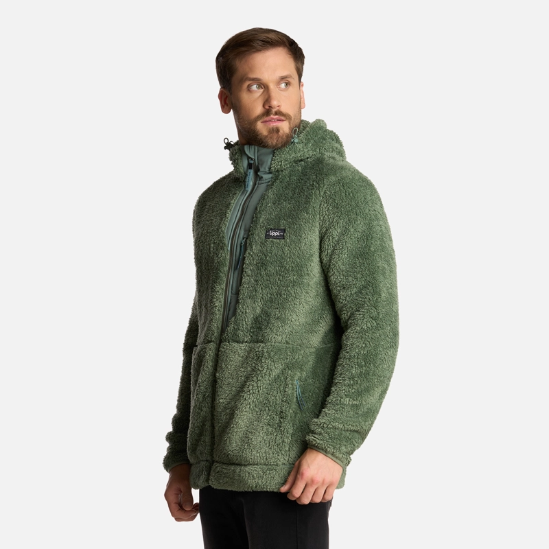 POLAR HOMBRE BEAR SHAGGY-PRO HOODY JACKET JADE OSCURO LIPPI - 2