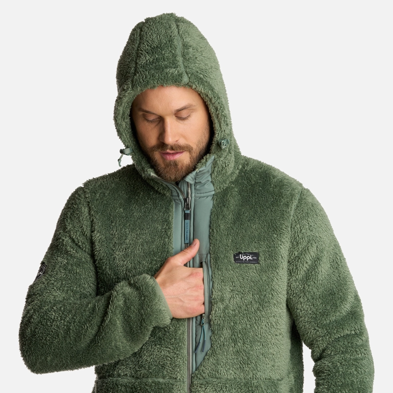 POLAR HOMBRE BEAR SHAGGY-PRO HOODY JACKET JADE OSCURO LIPPI - 4