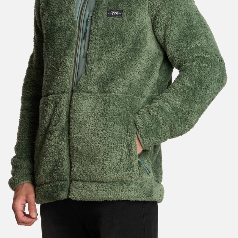 POLAR HOMBRE BEAR SHAGGY-PRO HOODY JACKET JADE OSCURO LIPPI - 5
