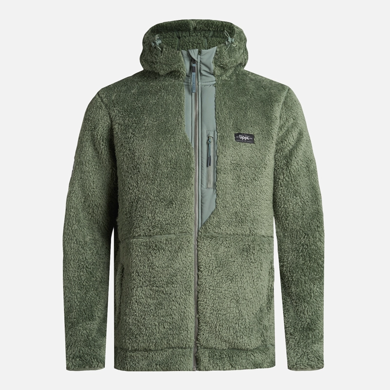 POLAR HOMBRE BEAR SHAGGY-PRO HOODY JACKET JADE OSCURO LIPPI - 7