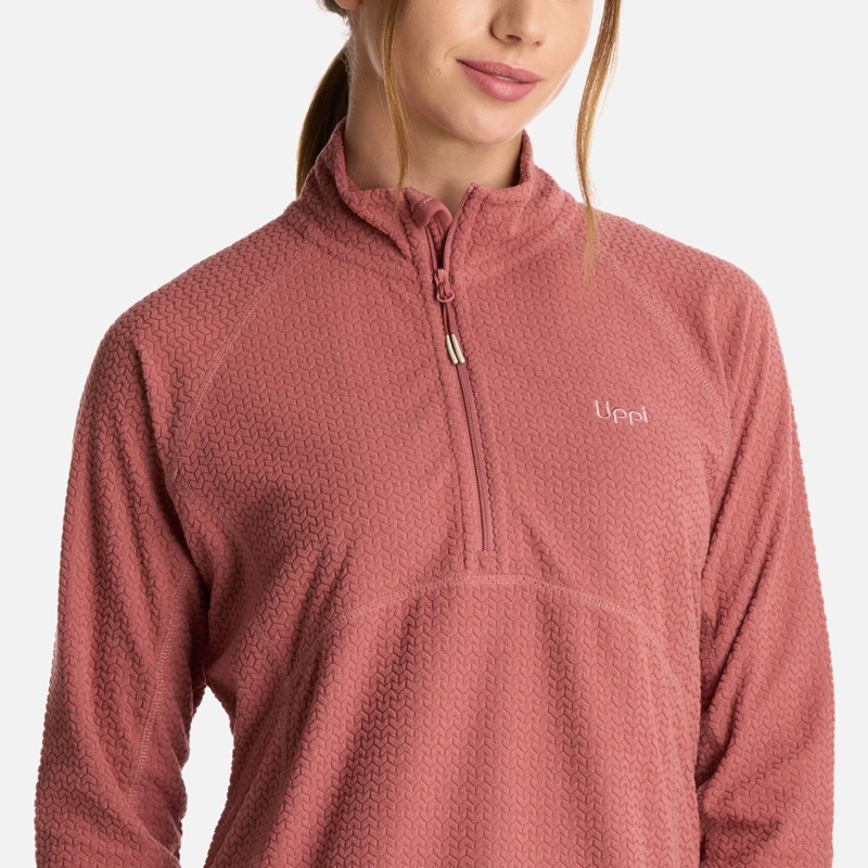 POLERON MUJER JACARANDA NANO-F 14 ZIP ROSA OSCURO LIPPI - 4