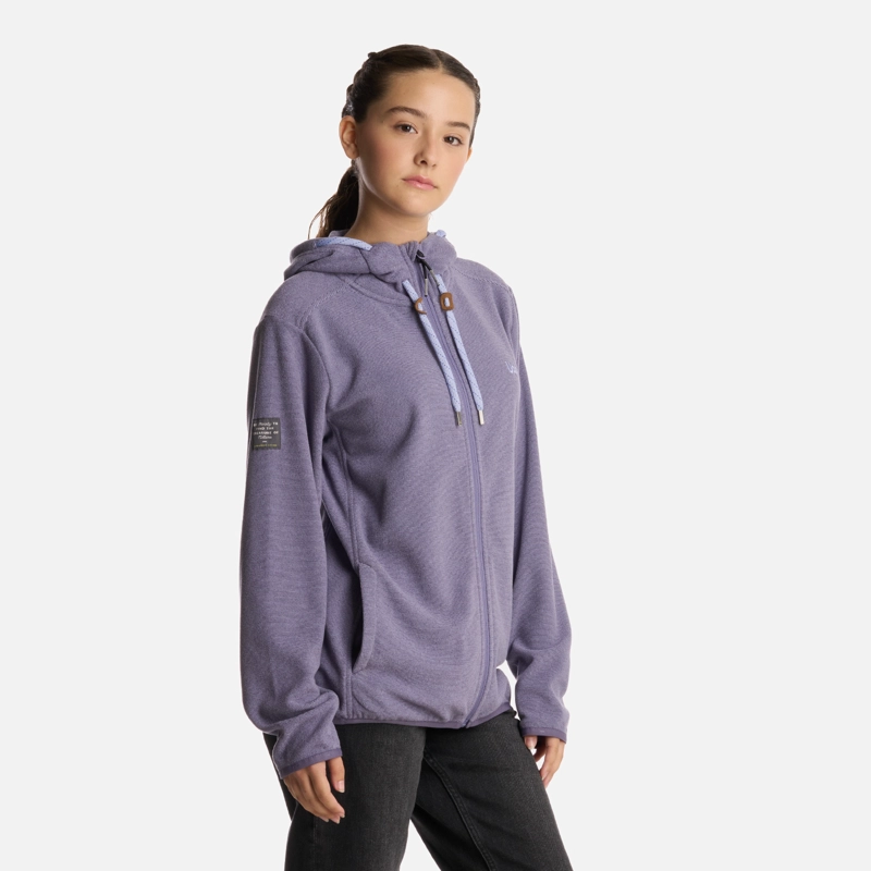 POLERON TEEN GIRL STRIPES NANO-F FULL ZIP HOODY VIOLETA LIPPI - 2