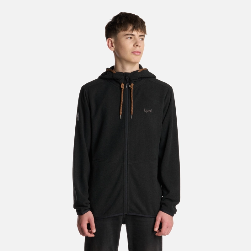 POLERON TEEN BOY STRIPES NANO-F FULL ZIP NEGRO LIPPI I25 - 1
