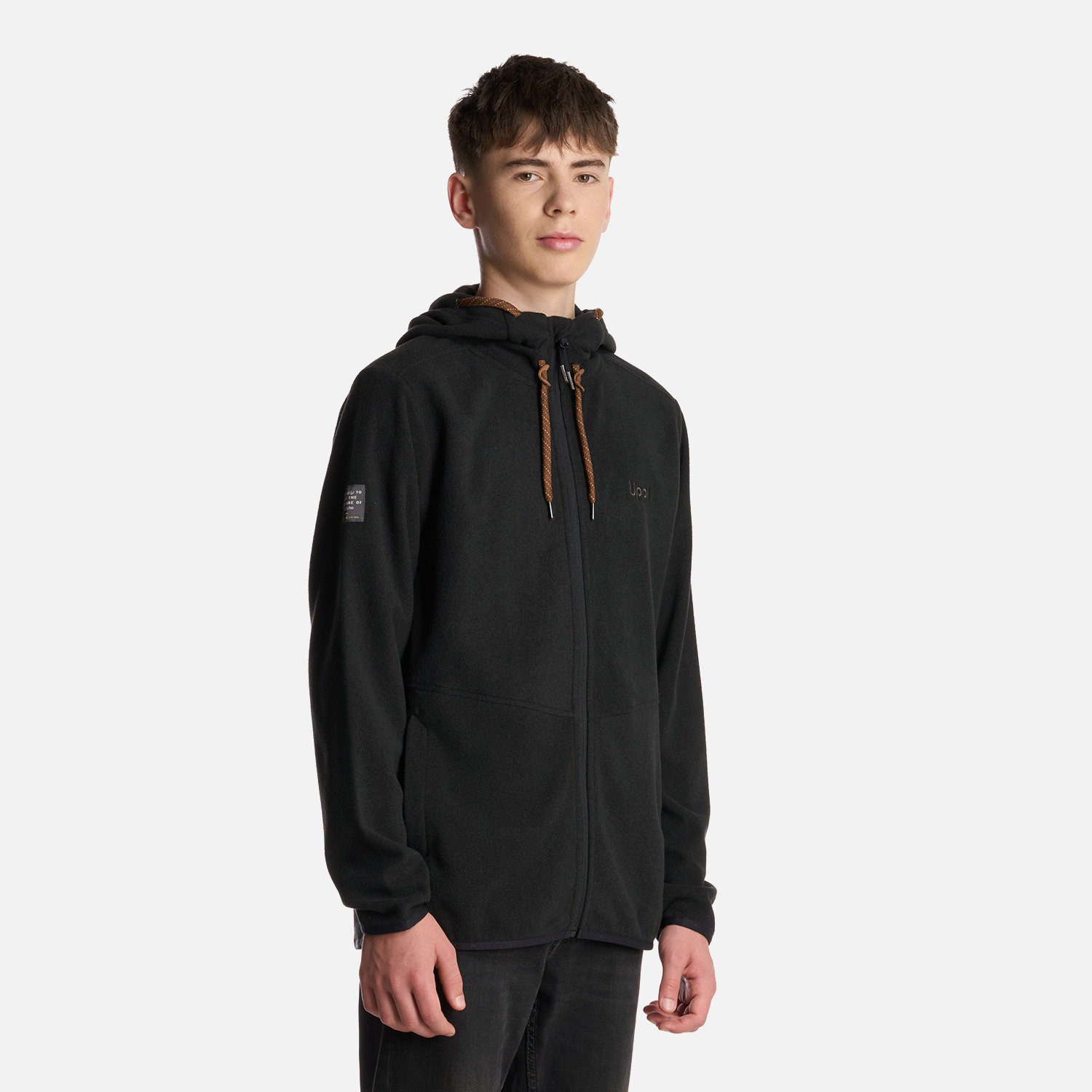 POLERON TEEN BOY STRIPES NANO-F FULL ZIP NEGRO LIPPI I25 - 2