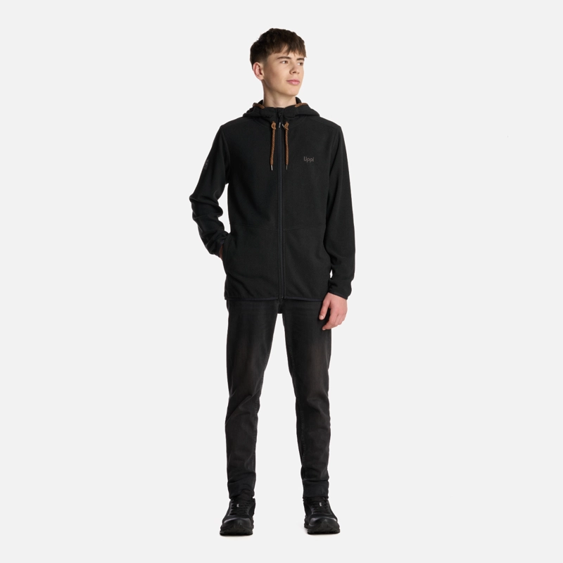 POLERON TEEN BOY STRIPES NANO-F FULL ZIP NEGRO LIPPI I25 - 6