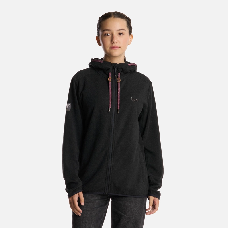 POLERON TEEN GIRL STRIPES NANO-F FULL ZIP HOODY NEGRO LIPPI - 1