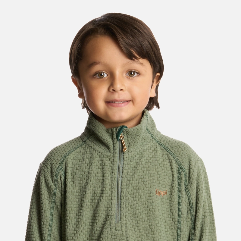 POLERON NIÑO SALTAMONTES NANO-F 14 ZIP JADE OSCURO LIPPI I25 - 4