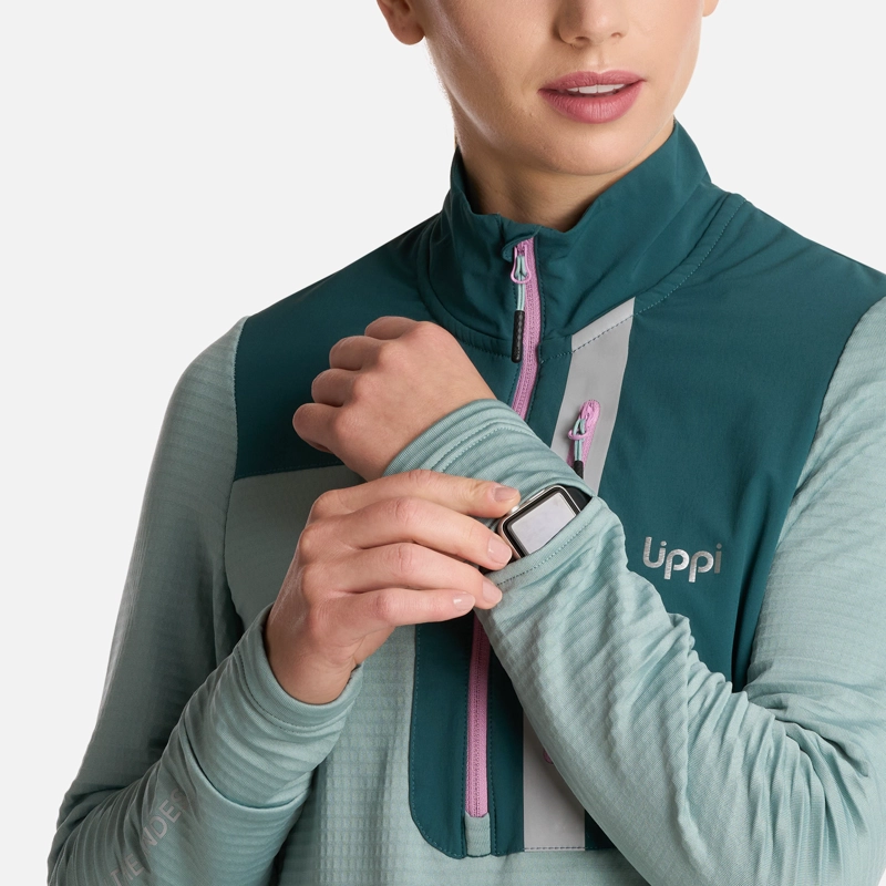 POLERON MUJER KAROVA NANO-F 14 ZIP JADE LIPPI - 5