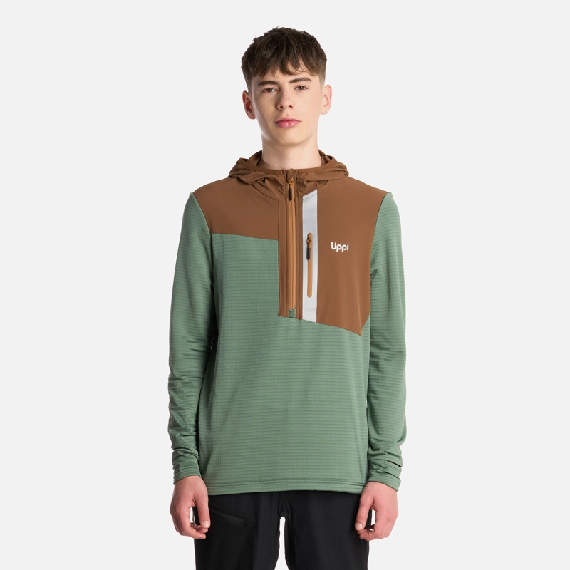 POLERON TEEN BOY KAROVA 14 ZIP HOODY JADE OSCURO LIPPI - 1