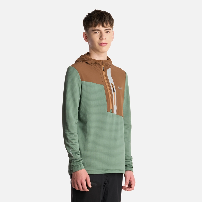 POLERON TEEN BOY KAROVA 14 ZIP HOODY JADE OSCURO LIPPI - 2