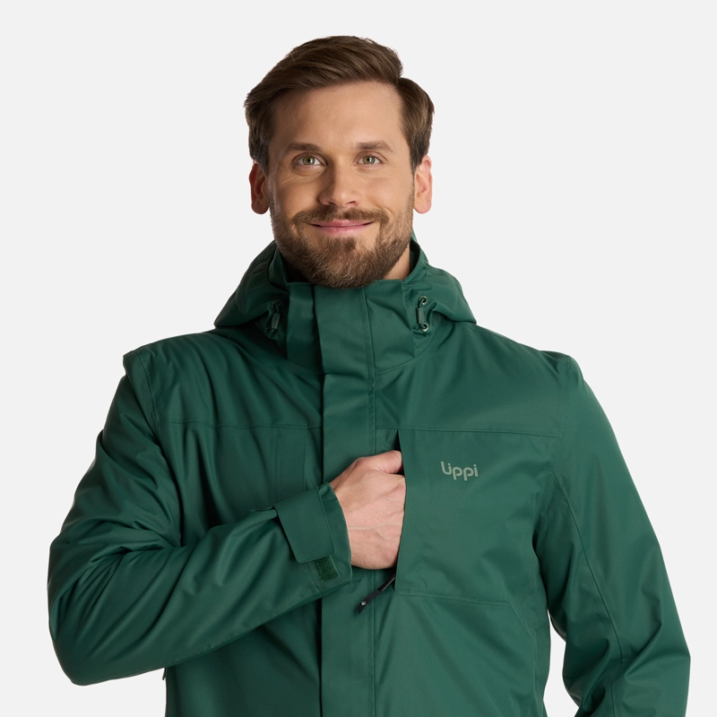 CHAQUETA HOMBRE TRES CRUCES FUSION-3 HOODY VERDE BOTELLA LIPPI - 5