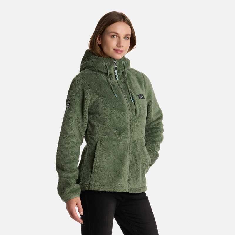 POLAR MUJER BEAR SHAGGY-PRO HOODY JACKET JADE OSCURO LIPPI - 2