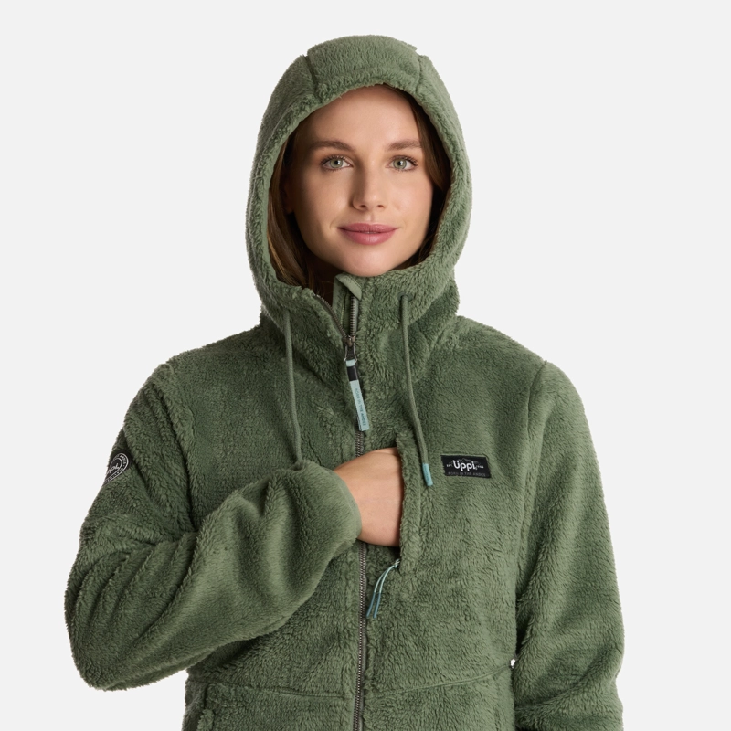 POLAR MUJER BEAR SHAGGY-PRO HOODY JACKET JADE OSCURO LIPPI - 4