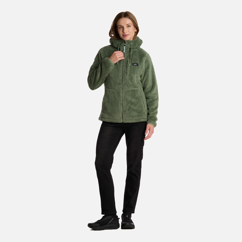 POLAR MUJER BEAR SHAGGY-PRO HOODY JACKET JADE OSCURO LIPPI - 6