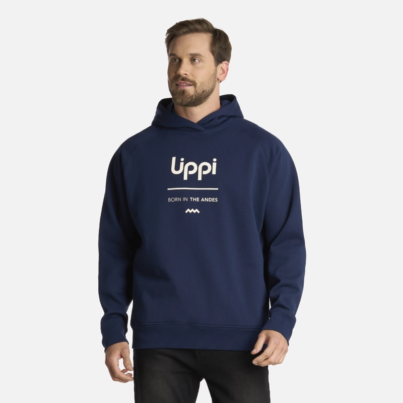 POLERON HOMBRE INSIGNE HOODY SWEATSHIRT FRONT PRINT AZUL MARINO LIPPI - 1
