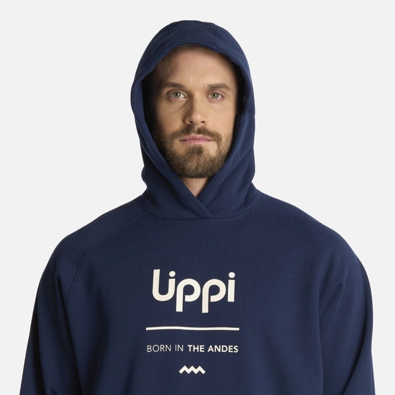 POLERON HOMBRE INSIGNE HOODY SWEATSHIRT FRONT PRINT AZUL MARINO LIPPI - 4