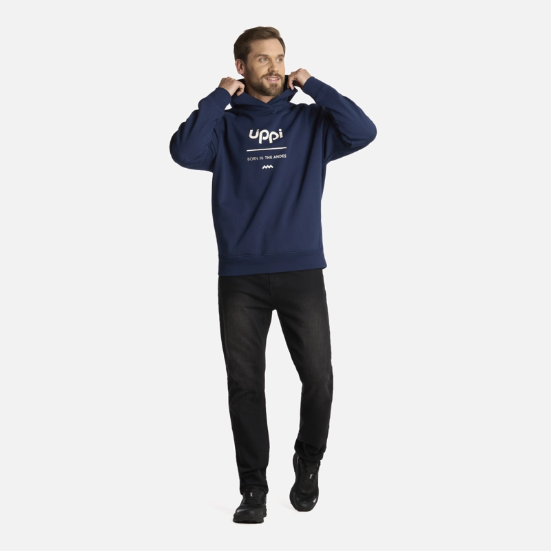 POLERON HOMBRE INSIGNE HOODY SWEATSHIRT FRONT PRINT AZUL MARINO LIPPI - 6
