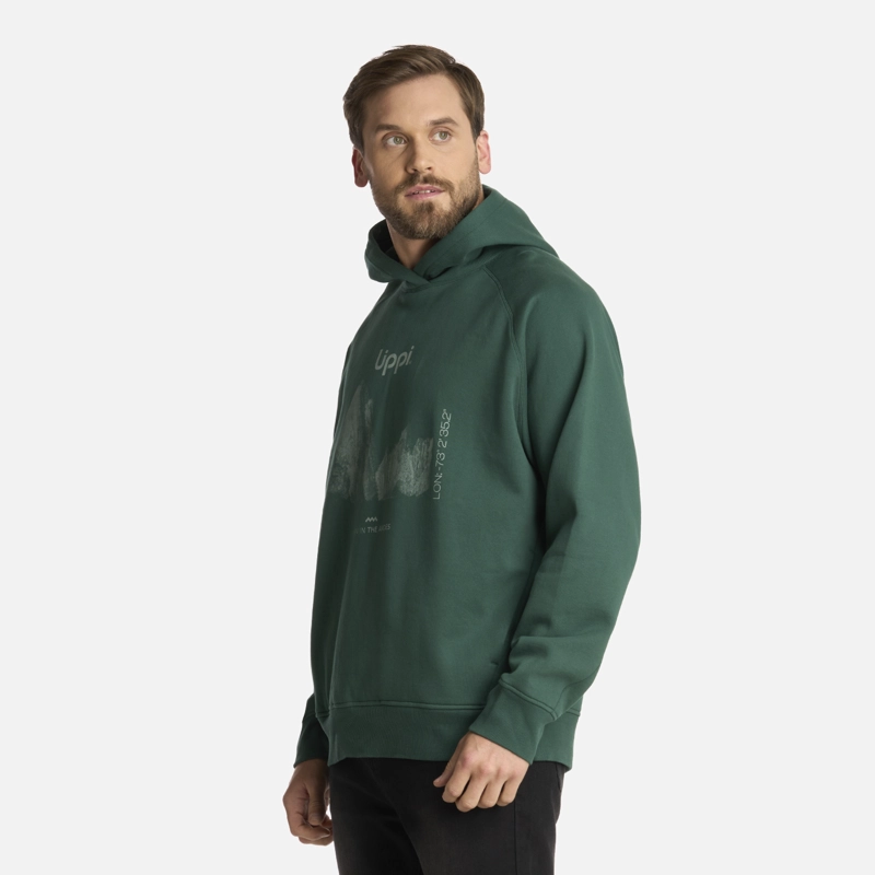 POLERON HOMBRE INSIGNE HOODY SWEATSHIRT FRONT PRINT VERDE BOTELLA LIPPI - 1