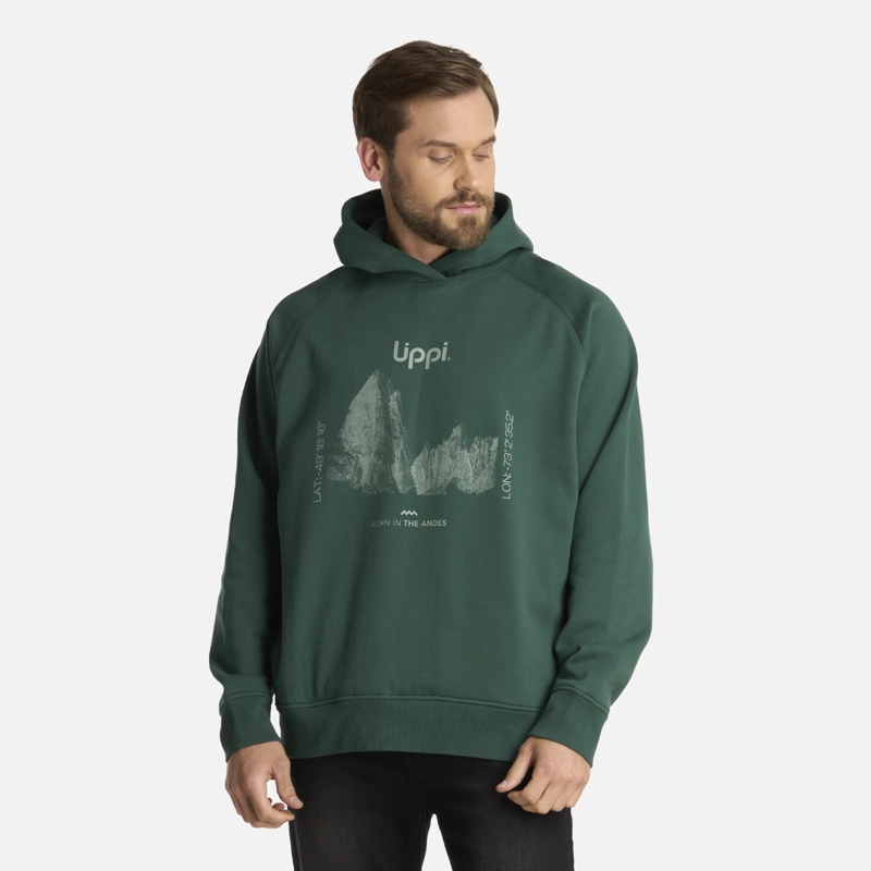 POLERON HOMBRE INSIGNE HOODY SWEATSHIRT FRONT PRINT VERDE BOTELLA LIPPI - 2