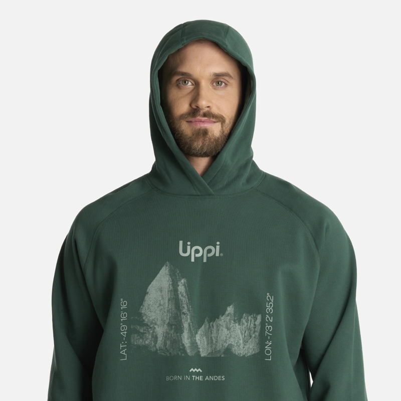 POLERON HOMBRE INSIGNE HOODY SWEATSHIRT FRONT PRINT VERDE BOTELLA LIPPI - 4