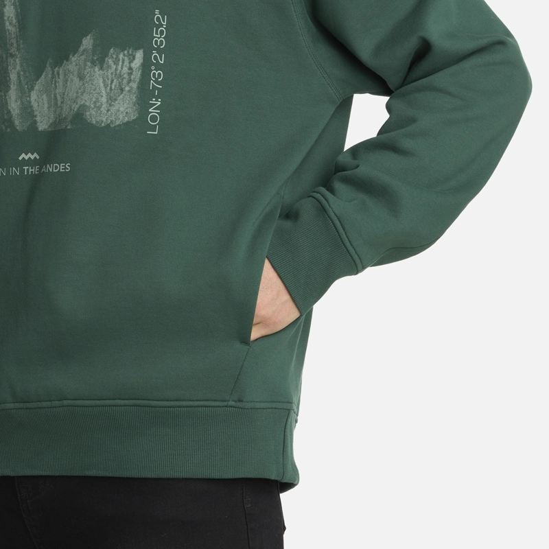 POLERON HOMBRE INSIGNE HOODY SWEATSHIRT FRONT PRINT VERDE BOTELLA LIPPI - 5
