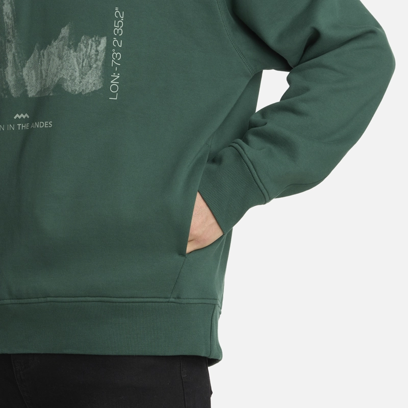 POLERON HOMBRE INSIGNE HOODY SWEATSHIRT FRONT PRINT VERDE BOTELLA LIPPI - 5