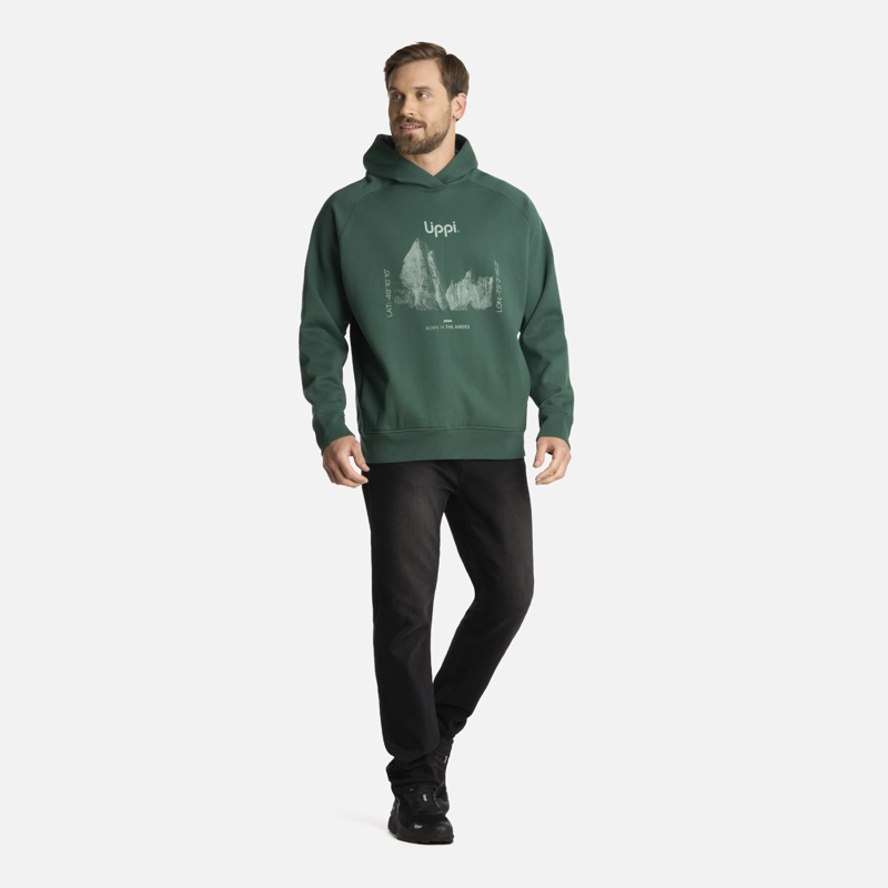 POLERON HOMBRE INSIGNE HOODY SWEATSHIRT FRONT PRINT VERDE BOTELLA LIPPI - 6