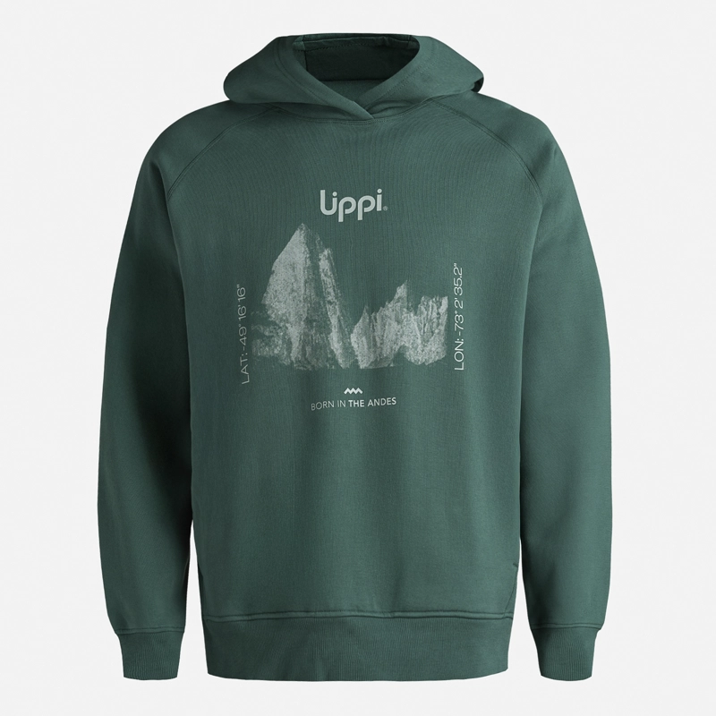 POLERON HOMBRE INSIGNE HOODY SWEATSHIRT FRONT PRINT VERDE BOTELLA LIPPI - 7