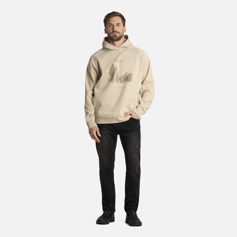 POLERON HOMBRE INSIGNE HOODY SWEATSHIRT FRONT PRINT BEIGE LIPPI - 6
