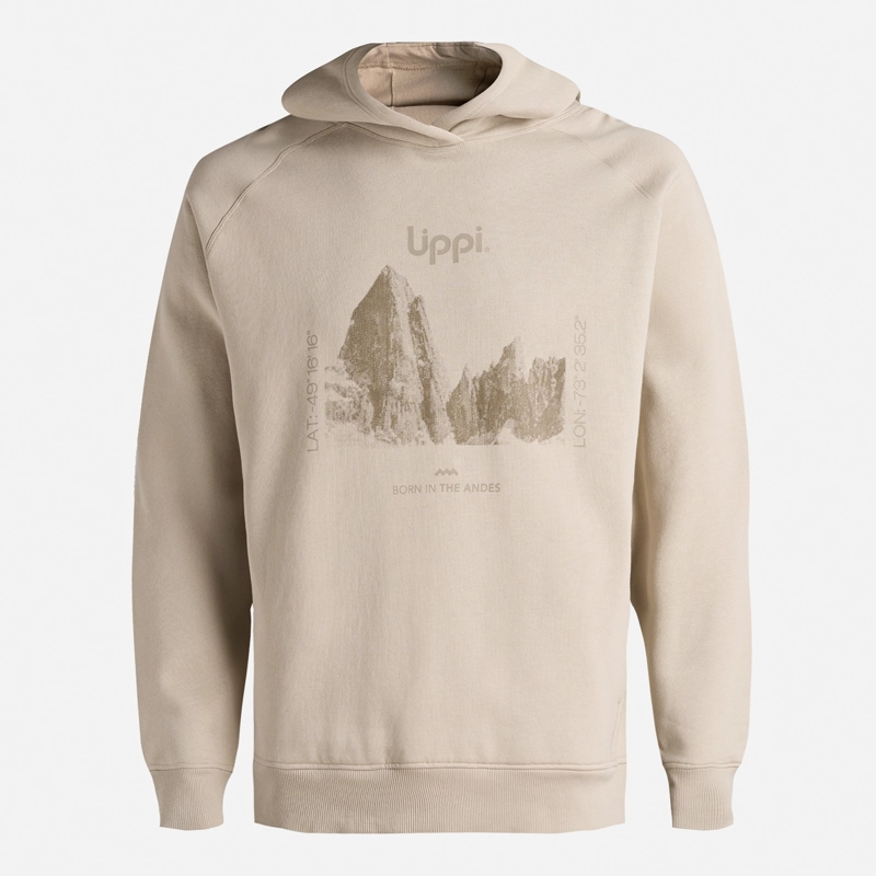 POLERON HOMBRE INSIGNE HOODY SWEATSHIRT FRONT PRINT BEIGE LIPPI - 7