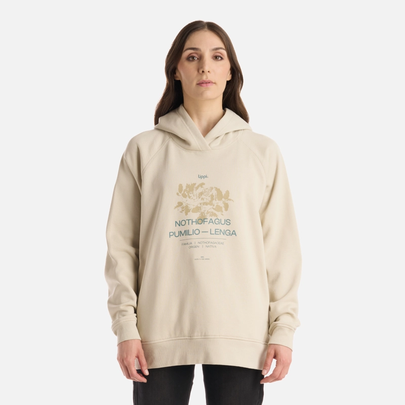 POLERON MUJER INSIGNE HOODY SWEATSHIRT FRONT PRINT CRUDO LIPPI - 1