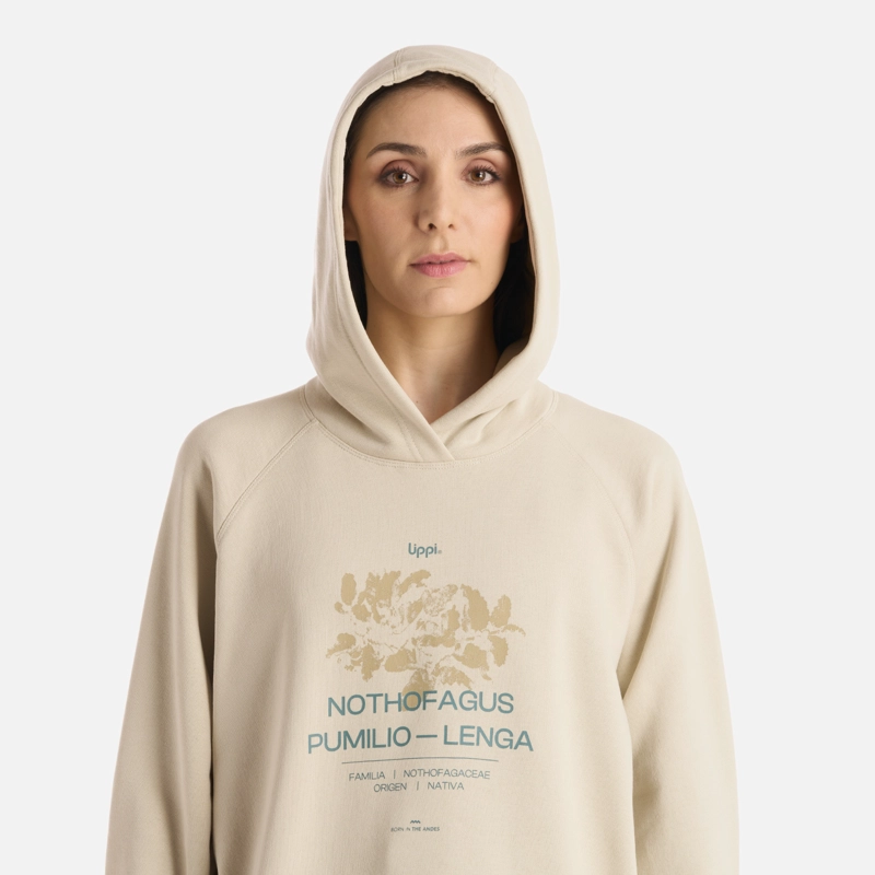 POLERON MUJER INSIGNE HOODY SWEATSHIRT FRONT PRINT CRUDO LIPPI - 4