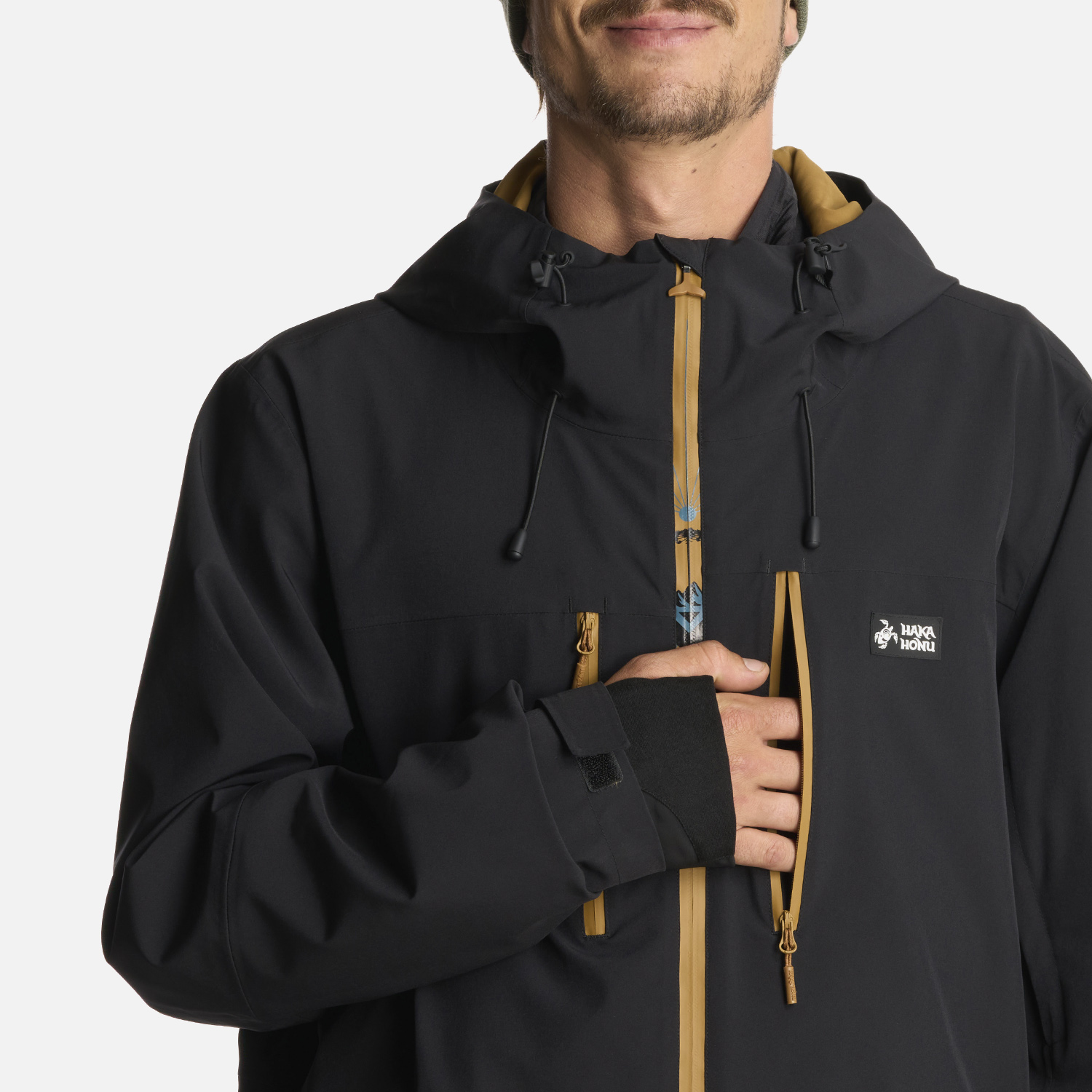 CHAQUETA HOMBRE VIENTO EN COLOR BLANCO EN COLOR NEGRO HAKA HONU I25 - 5