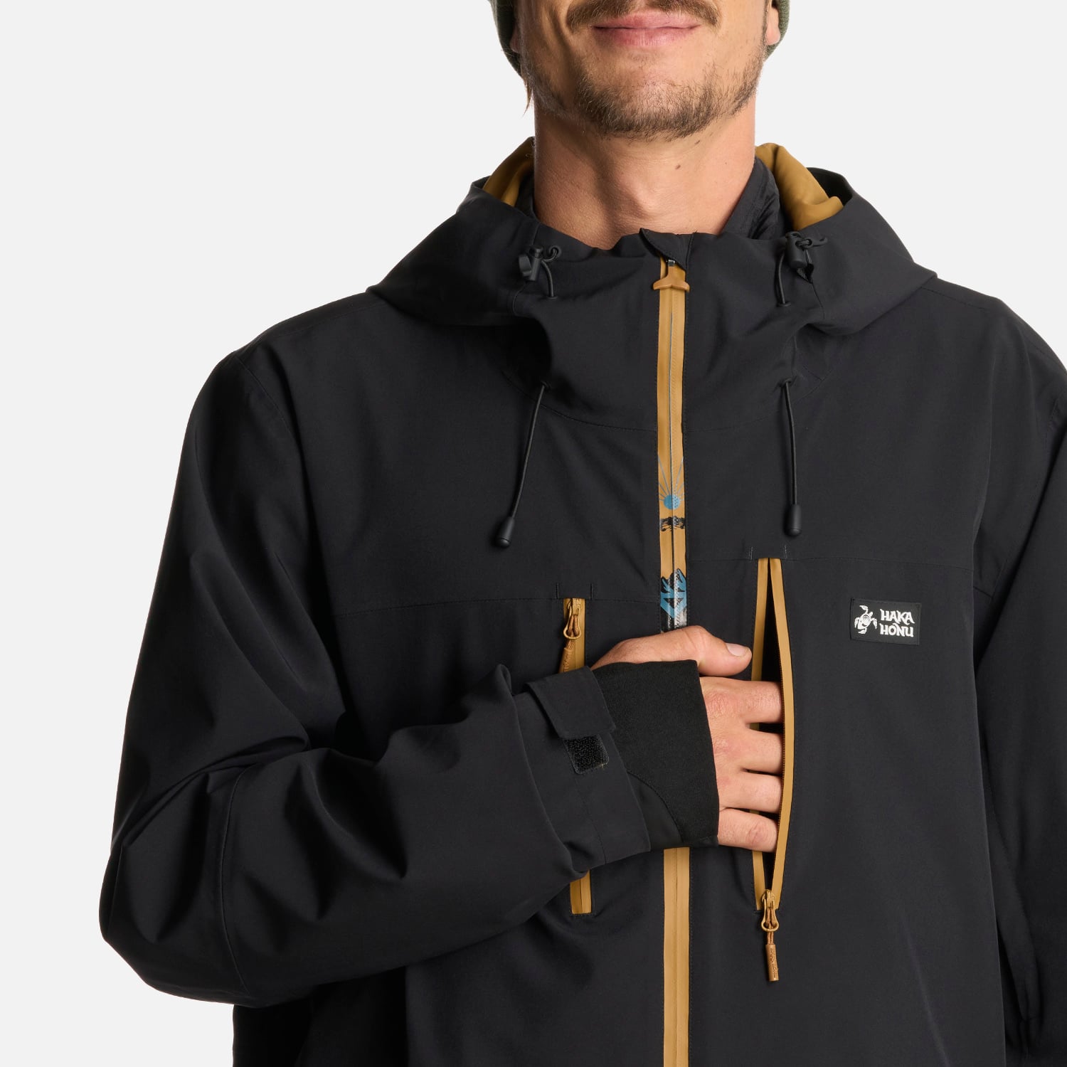 CHAQUETA HOMBRE VIENTO EN COLOR BLANCO EN COLOR NEGRO HAKA HONU I25 - 5