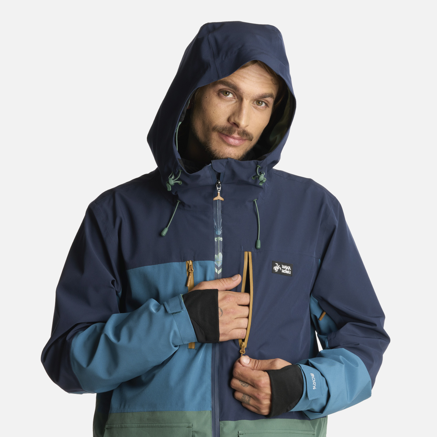 CHAQUETA HOMBRE VIENTO EN COLOR BLANCO AZUL NOCHE HAKA HONU I25 - 4