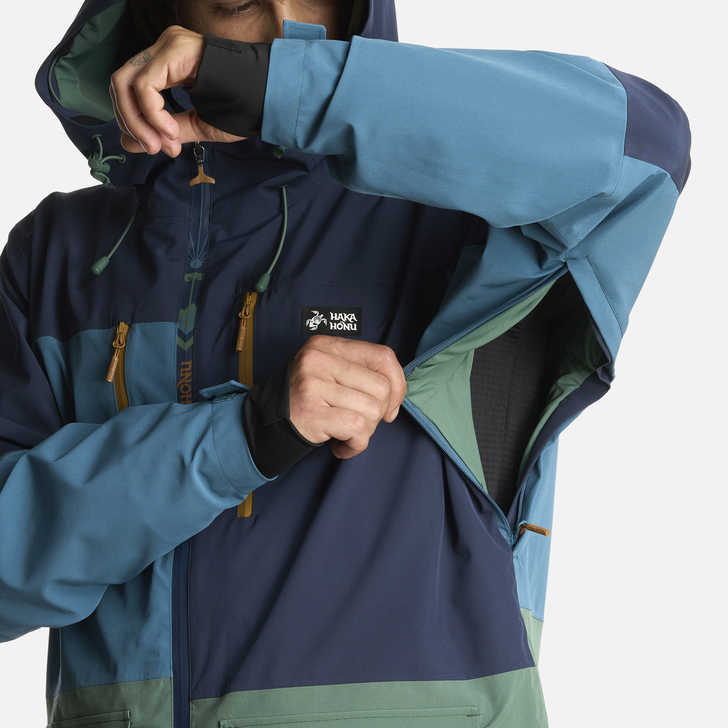 CHAQUETA HOMBRE VIENTO EN COLOR BLANCO AZUL NOCHE HAKA HONU I25 - 5