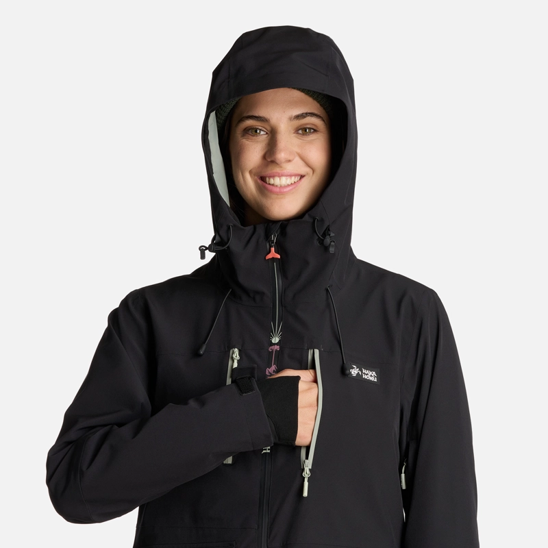 CHAQUETA MUJER VIENTO BLANCO NEGRO HAKA HONU I25 - 4