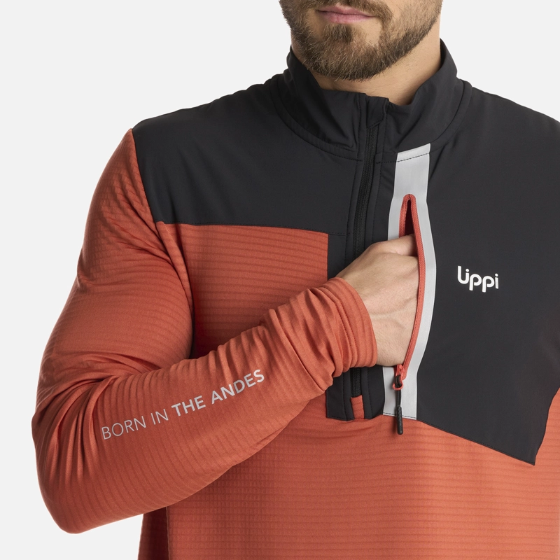 POLERON HOMBRE KAROVA NANO-F 14 ZIP CAFE  CLARO LIPPI - 4