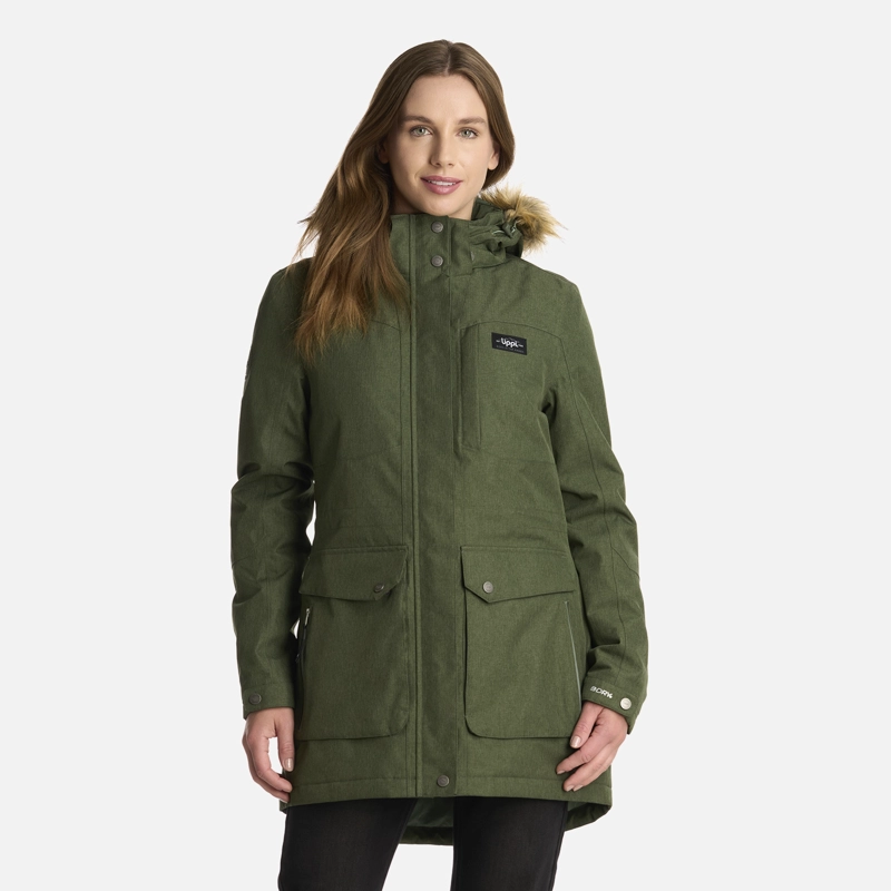 CHAQUETA MUJER ROBLE B-DRY HOODY MELANGE VERDE LIPPI I25 - 1