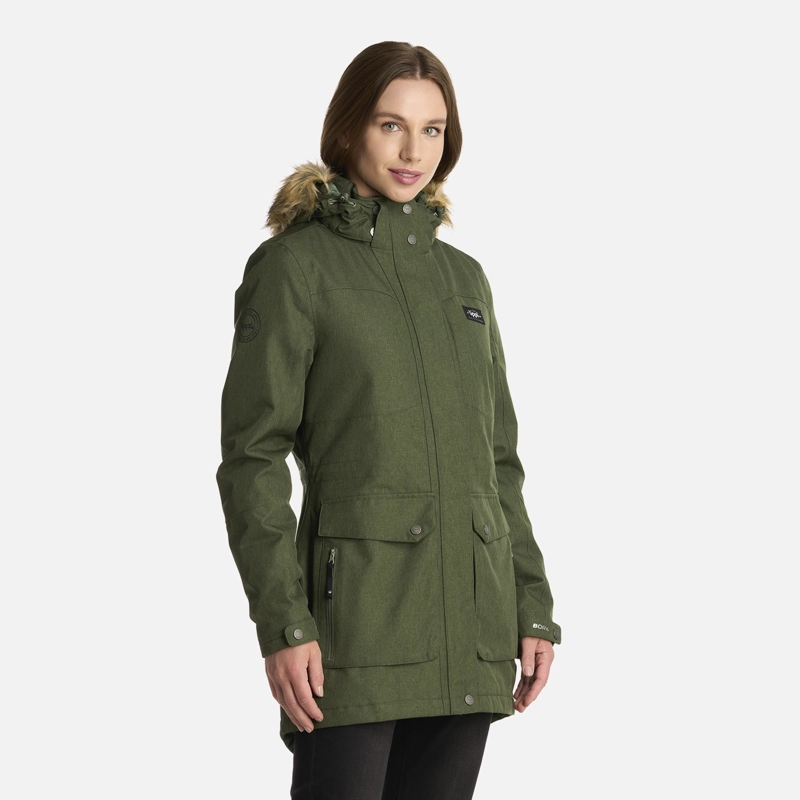 CHAQUETA MUJER ROBLE B-DRY HOODY MELANGE VERDE LIPPI I25 - 2