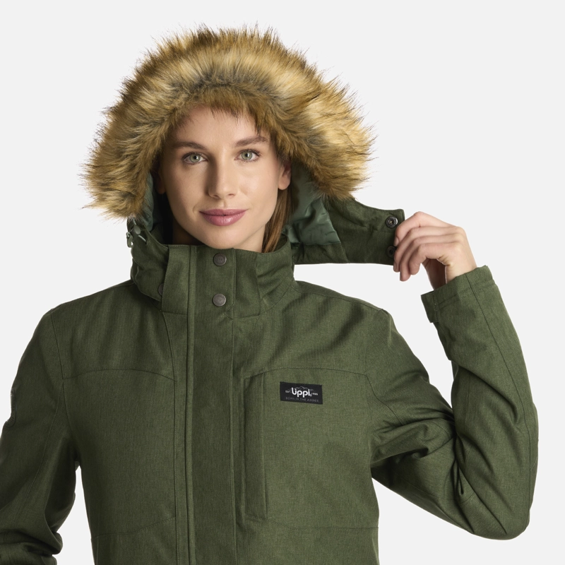 CHAQUETA MUJER ROBLE B-DRY HOODY MELANGE VERDE LIPPI I25 - 4