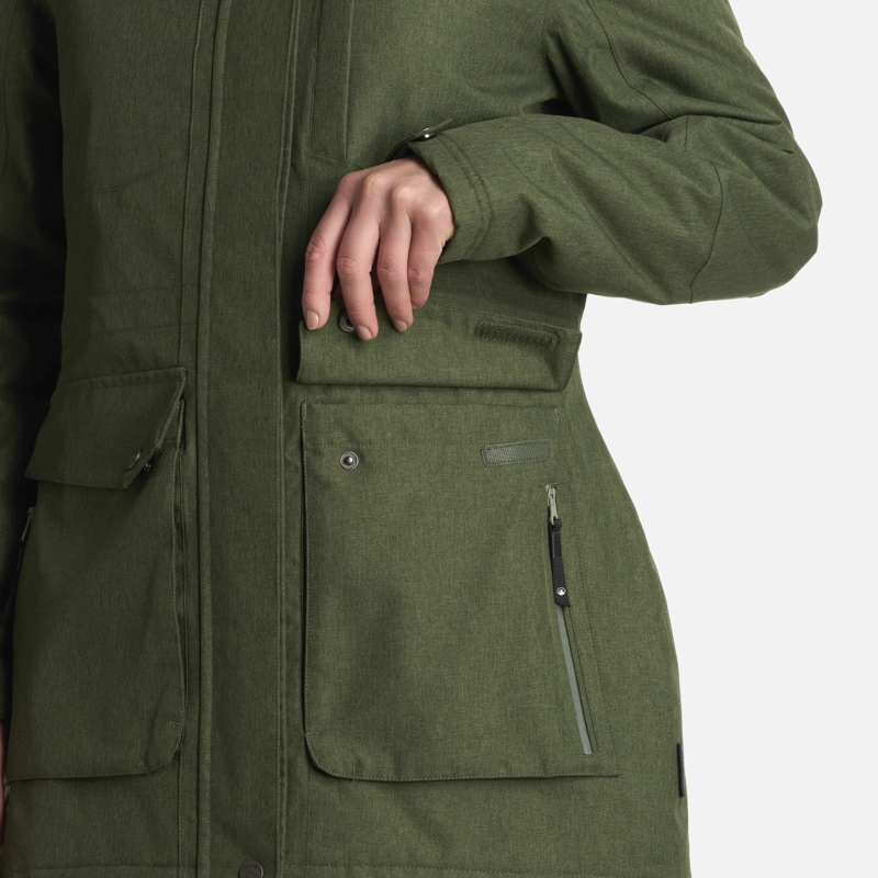 CHAQUETA MUJER ROBLE B-DRY HOODY MELANGE VERDE LIPPI I25 - 6