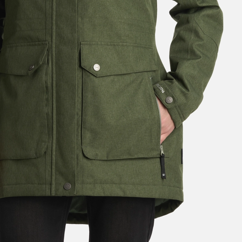 CHAQUETA MUJER ROBLE B-DRY HOODY MELANGE VERDE LIPPI I25 - 7