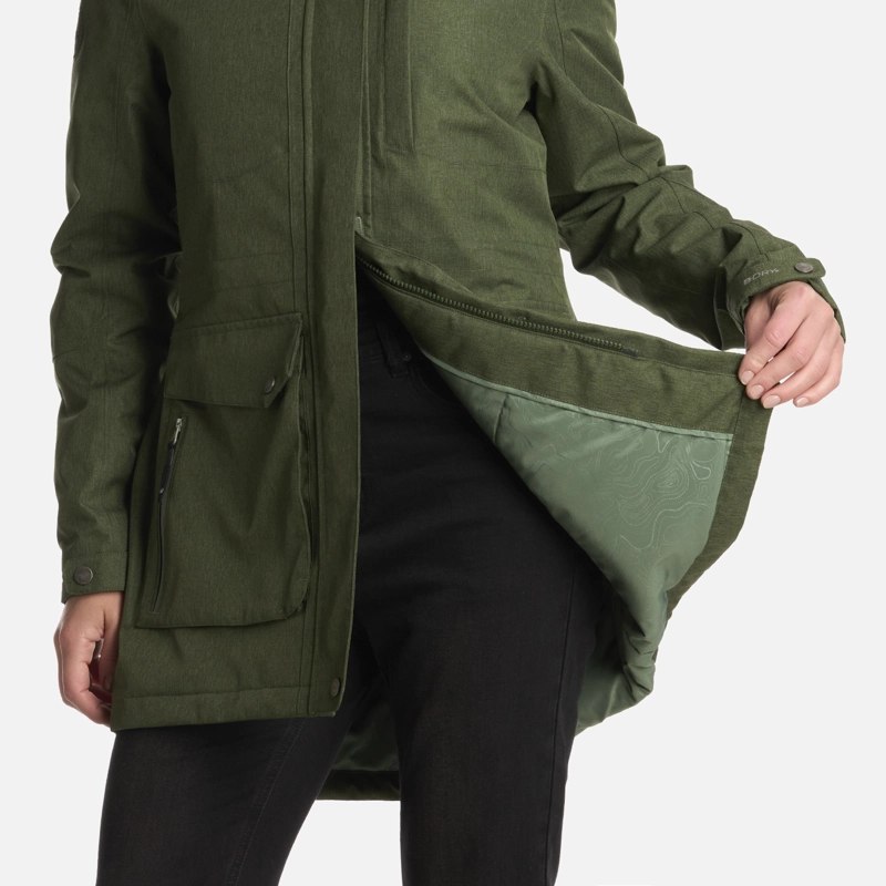 CHAQUETA MUJER ROBLE B-DRY HOODY MELANGE VERDE LIPPI I25 - 8