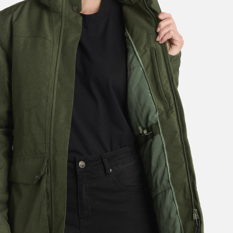 CHAQUETA MUJER ROBLE B-DRY HOODY MELANGE VERDE LIPPI I25 - 9