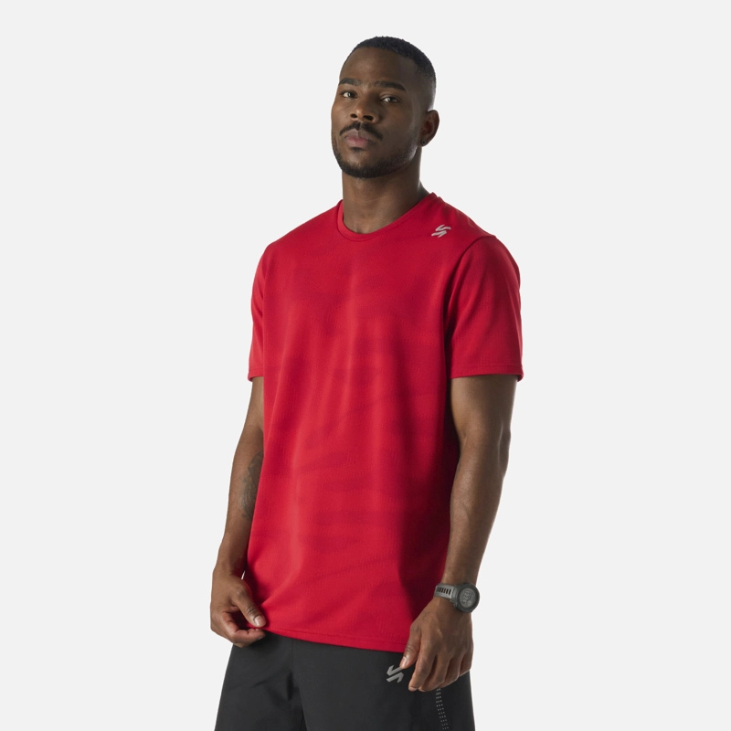 POLERA HOMBRE BUILT TO MOVE PRO T-SHIRT ROJO ANARANJADO VULCANO - 2